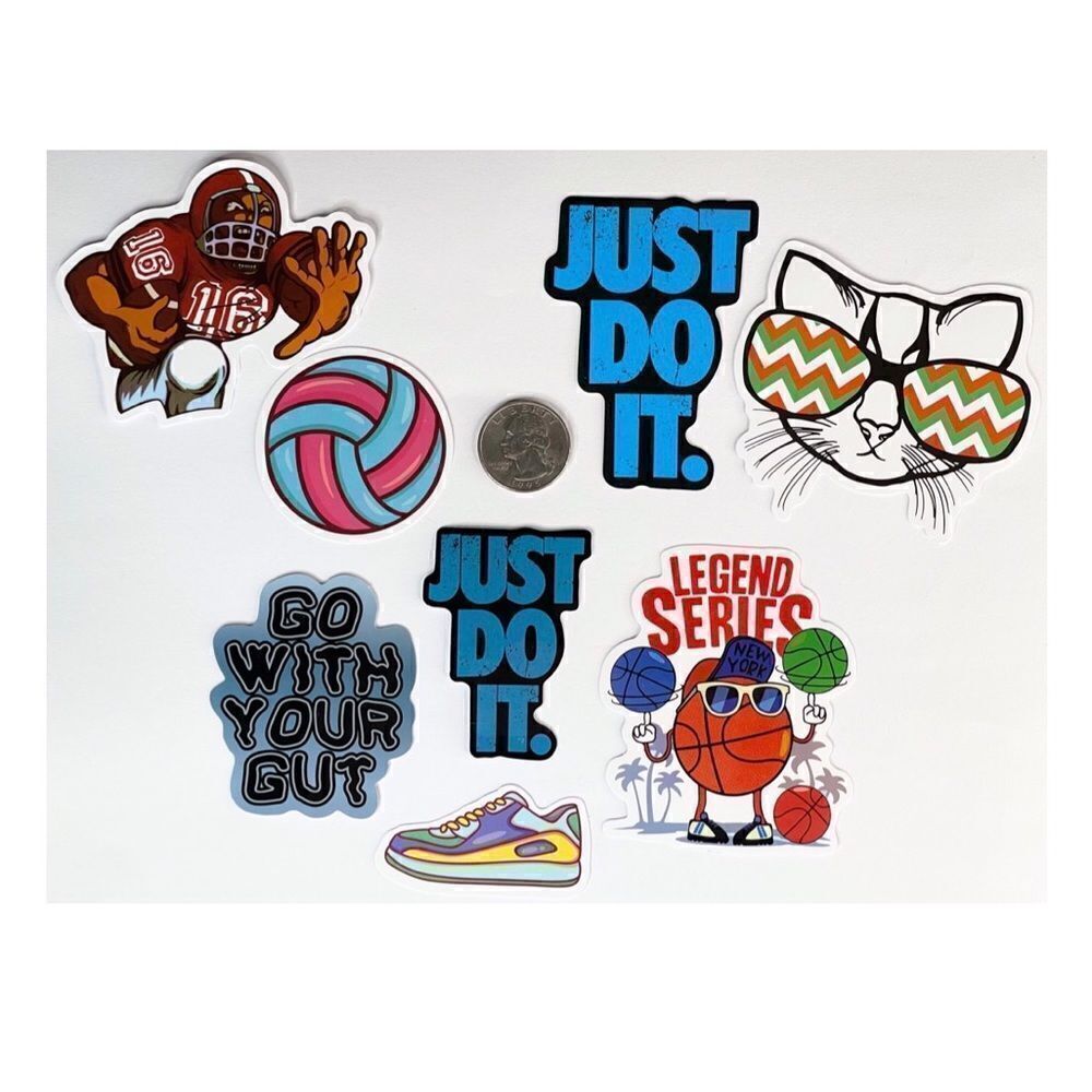 Sports Motivation Vinyl Stickers, set of 17
